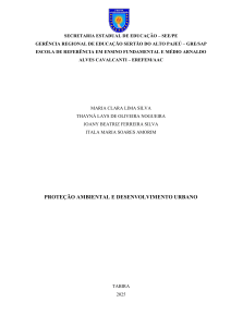 Pesquisa Prote&ccedil;&atilde;o Ambiental & Desenvolvimento Urbano