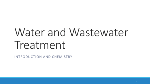 Water & Wastewater Treatment: Introduction, Chemistry & Pollutants
