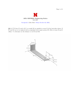 Engineering Statics Groupwork 5: Force-Couple Systems at Corner B