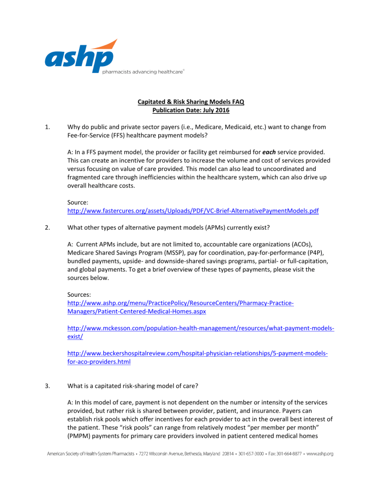 Capitated & Risk Sharing Models FAQ: Healthcare Payment Insights