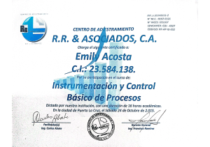 Emily Acosta - Certificado Instrumentaci&oacute;n y Control