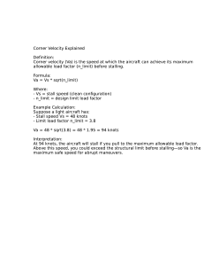 Corner Velocity Explained: Va, Load Factor, Stall Speed & V-N Diagram