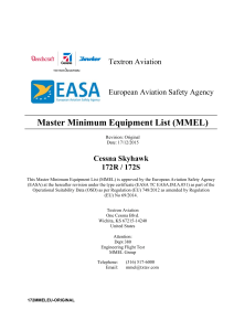 Cessna Skyhawk 172R/172S MMEL - EASA Approved Aviation Safety