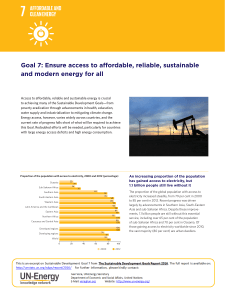 UN Report: SDG 7 - Affordable, Clean Energy Access & Sustainability
