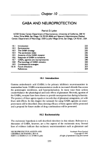 GABA and Neuroprotection: Excitotoxicity & Ischemia