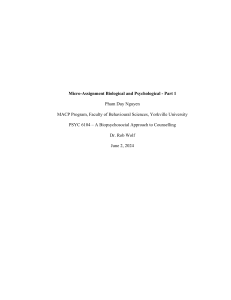 Stress Management: Biological & Psychological Factors in Counselling