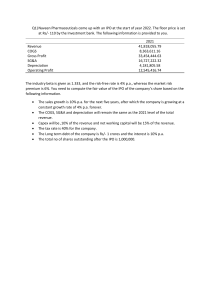 IPO Valuation Problem: Naveen Pharmaceuticals