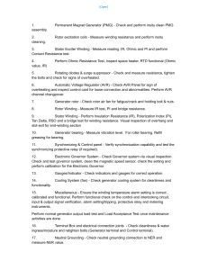 Generator Maintenance Checklist
