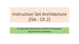 Instruction Set Architecture (ISA) - Computer Architecture Lecture