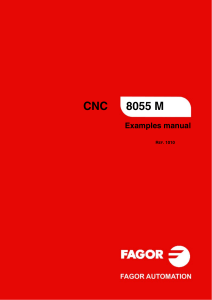 CNC 8055 M Examples Manual: Programming & Machining Operations