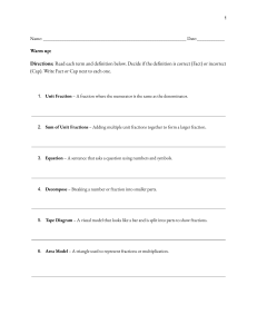 Fraction Decomposition Worksheet: Unit Fractions & Tape Diagrams