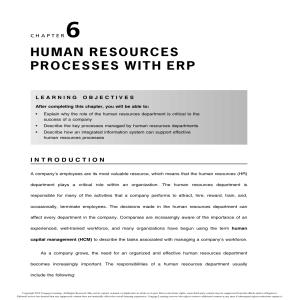 Human Resources Processes with ERP: Chapter Overview
