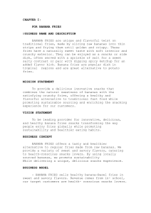 Banana Fries Business Plan: Innovative Snack Idea