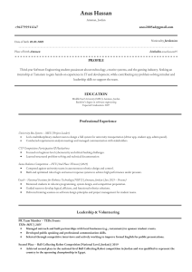 Anas Hassan - Software Engineering Resume
