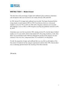 IELTS Writing Task 1 Model Answer: Recycling Data