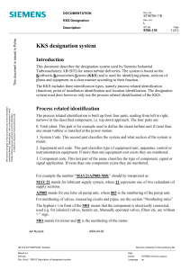 Siemens KKS Designation System for Steam Turbines