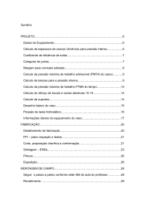 Projeto de Vaso de Press&atilde;o: C&aacute;lculos e Fabrica&ccedil;&atilde;o