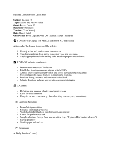 English 10 Lesson Plan: Active & Passive Voice - DepEd RPMS-CO Aligned