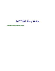 ACCT 505 Study Guide: Accounting Problem Notes
