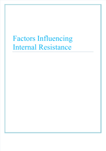 Internal Resistance Factors: Leclanche Cell Project