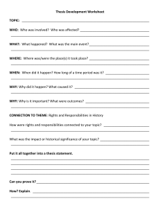 Thesis Development Worksheet: History & Rights and Responsibilities