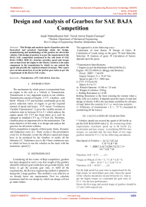 Design and Analysis of Gearbox for SAE BAJA Competition