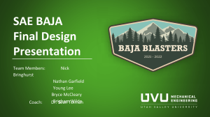 SAE Baja Final Design Presentation