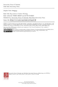 Pedagogy in Creative Writing: Teaching Methods & MFA Debates