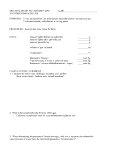 Molar Mass of Unknown Gas Lab: Ideal Gas Law & Stoichiometry