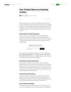 How To Book Shows on Celebrity Cruises