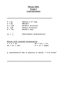 Fizyka 100A Egzamin 2: Wzory i Stałe