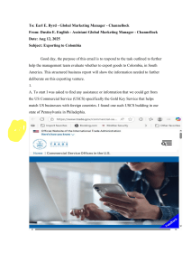 Exporting to Colombia: A Business Feasibility Report