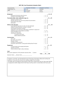 Case Presentation Evaluation Rubric: United Dairies, Inc.