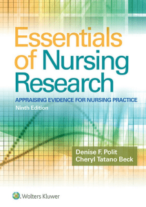 Essentials of Nursing Research: Appraising Evidence