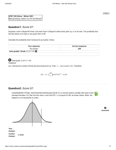 Stat 230 Review Quiz - Probability & Statistics
