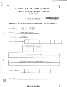 CSEC Chemistry Paper 02 (2020) - Caribbean Examinations Council