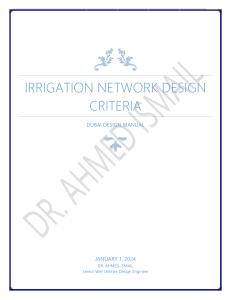 Dubai Irrigation Network Design Criteria Manual 2024 - Dr. Ahmed Ismail