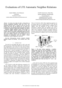 Evaluations of LTE Automatic Neighbor Relations (ANR) Research