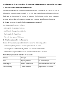 Integridad de Datos IoT: Detecci&oacute;n y Prevenci&oacute;n