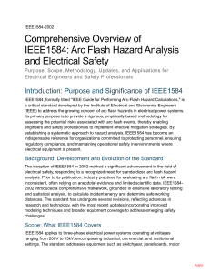IEEE1584 Arc Flash Hazard Analysis: Overview, Methodology & Safety