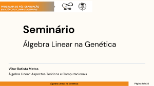 Seminário - Álgerba Linear na Genética