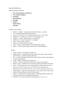 English Speaking Countries & Slang: A Presentation