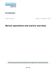 DNV Standard: Marine Operations and Marine Warranty (Dec 2023)