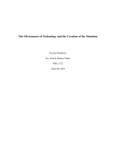 Technology, Obviousness, and Mundaneness: A Philosophical Essay
