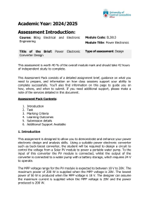 BEng Power Electronic Converter Design Assessment Brief 2024/25