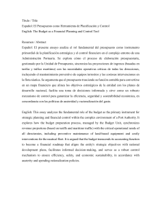 El Presupuesto como Herramienta de Planificación y Control Financiero