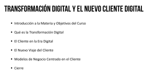 Transformaci&oacute;n Digital y Nuevo Cliente Digital