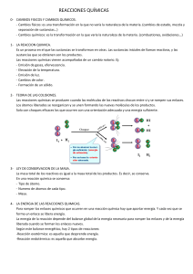 Reacciones Qu&iacute;micas - Conceptos Fundamentales