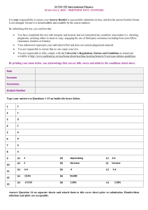 ECON 352 International Finance Midterm Test Answers 2025