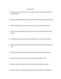 Business 101: Essential Concepts & Study Questions